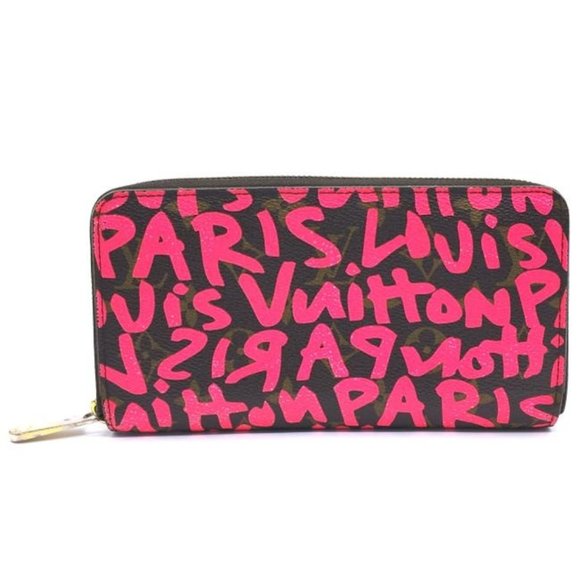 Louis Vuitton Accessories - Louis Vuitton #43509 Monogram Pink Graffiti Zippy Large Long Zip Around Organize